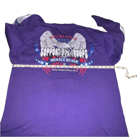 Vintage Harley Rally 2006 Support Our Troops Long Sleeve T-shirt Myrtle Beach LG - Picture 8 of 10